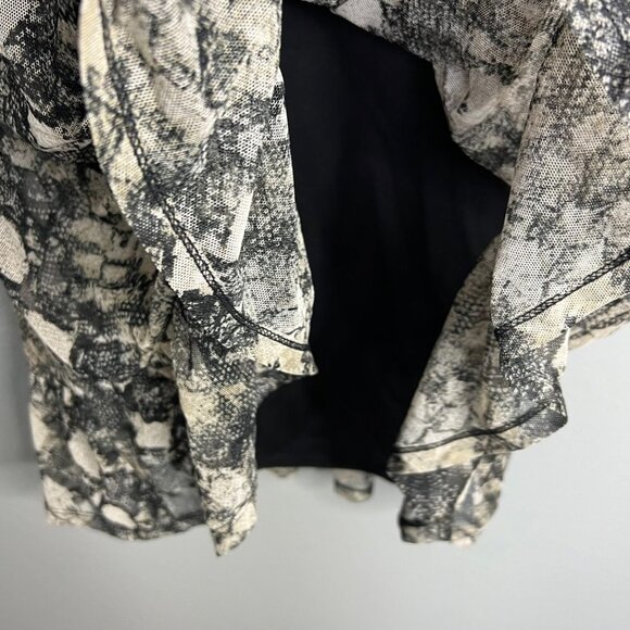 NWOT WAYF Snakeskin Print‎ Mesh Tiered Skater Dress Long Sleeve Layered Small - Picture 7 of 9